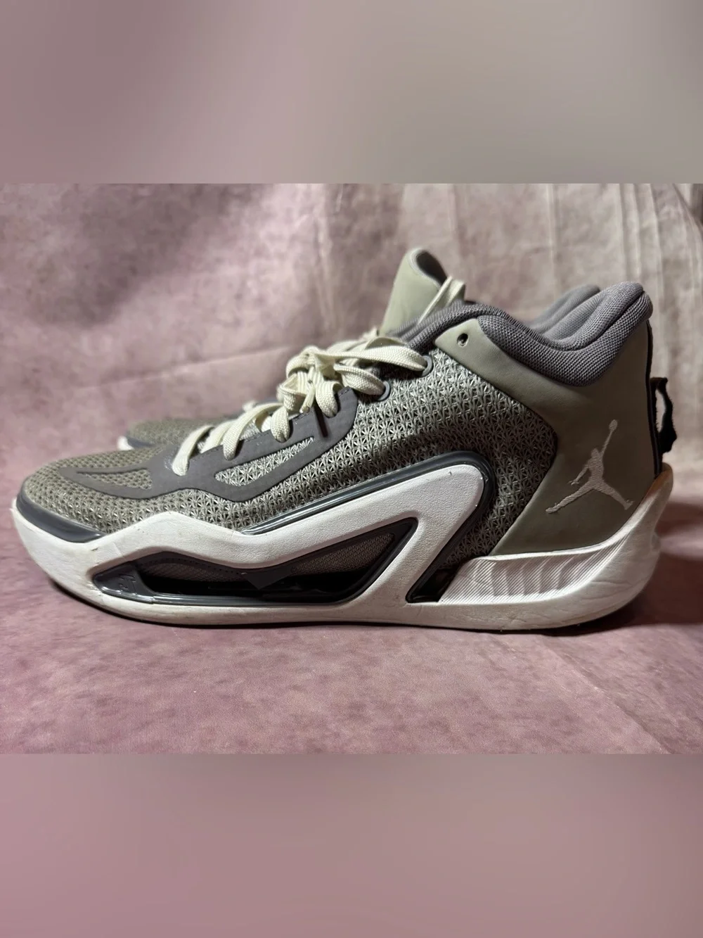 Jordan Tatum 1 Cool Grey Men's Mid Top Basketball Shoes Sz 8.5 Mesh DZ3324-002